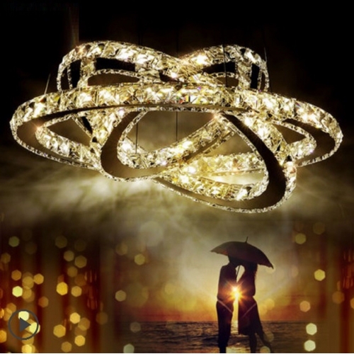 Żyrandol kryształowy RING 60x40x20 ciepła barwa K033